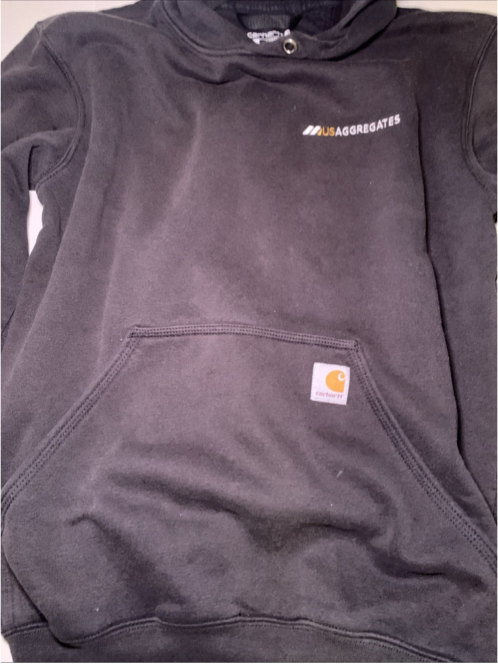 Carharrt US AGGREGATES Loose Fit Pullover Hoodie Black Size Small Workwear Pocke - Picture 6 of 15